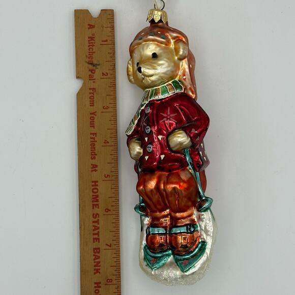 Vtg Christopher Radko Muffy Vanderbear Sleddin' & Skiddadlin' Christmas Ornament - Picture 9 of 11